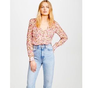 Cami NYC, The Hope Bodysuit, Floral, Size XS, non-stretch chiffon